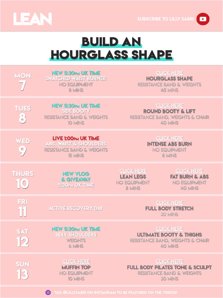 Subscribe to Lilly Sabri's weekly workout and meal plan guides PDF