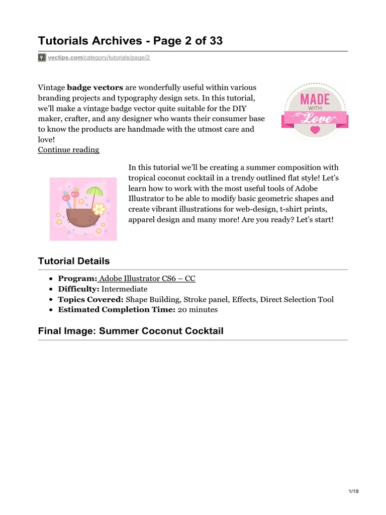 Tutorials Archives - Page 2 of 33 | PDF | Adobe Illustrator | Shape