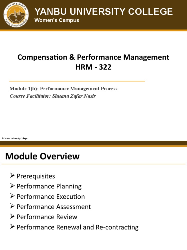 Yanbu University College: Compensation & Performance Management HRM ...