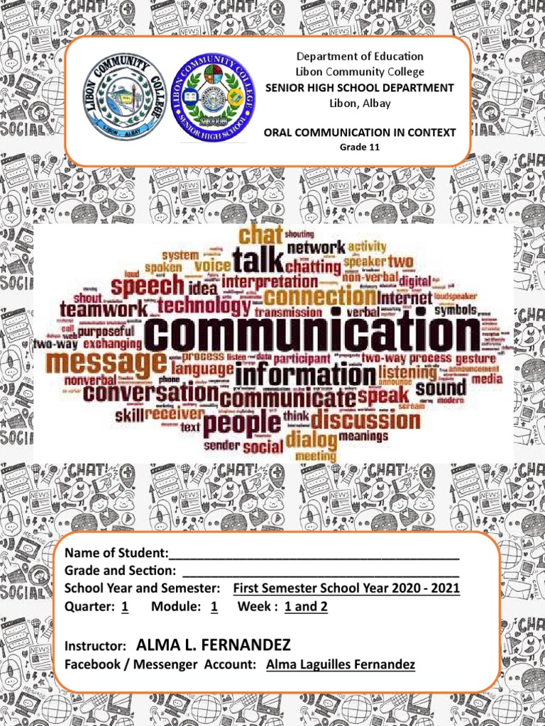 Oral Communication Modules 1 and 2 PDF | PDF | Nonverbal Communication ...