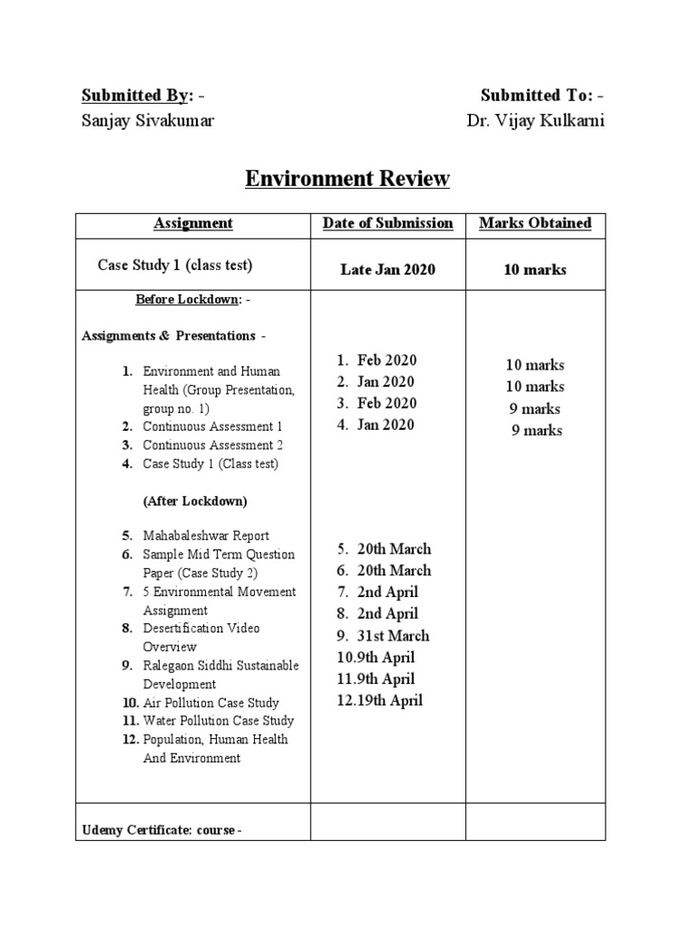 Environment Review and Case Studies | PDF | Environmental Movement ...