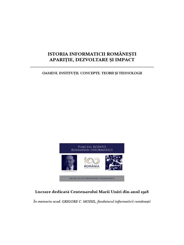 tenacious Cooperation All kinds of M. Vlada Istoria Informaticii Românești, Vol. I | PDF