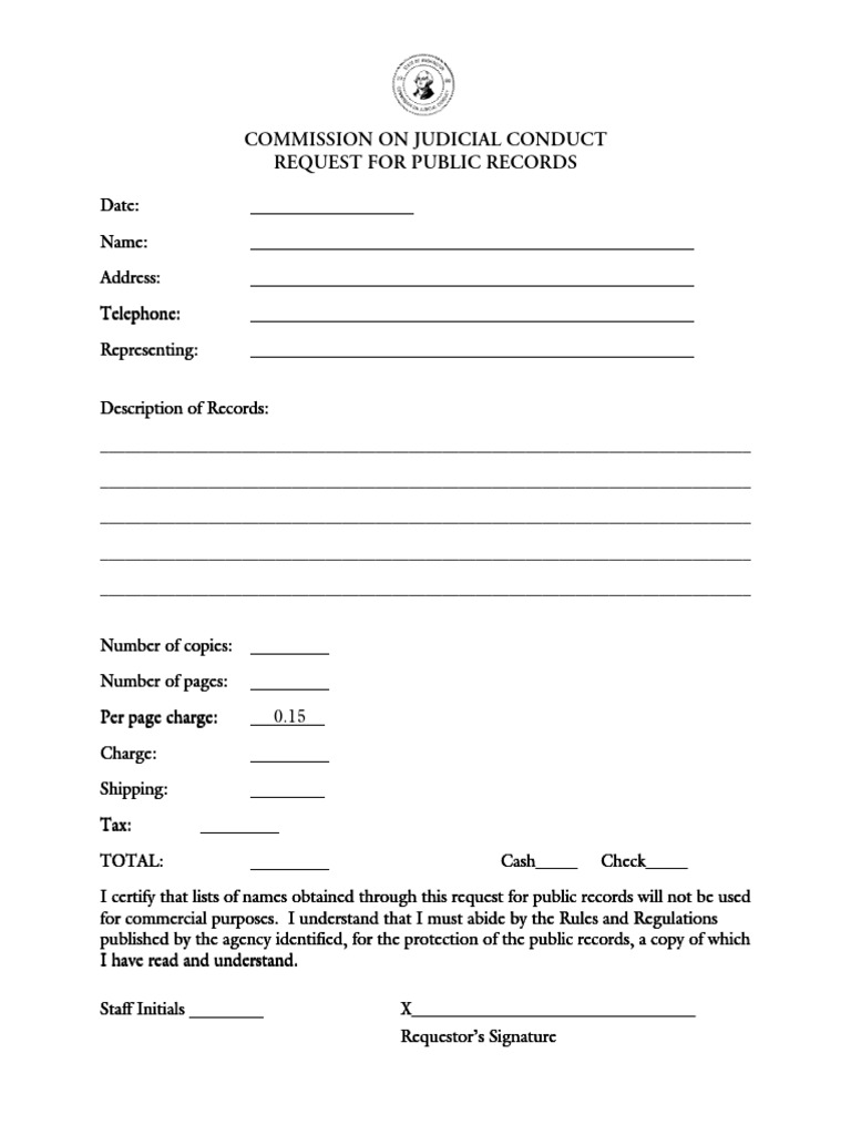 Public Records Request Form PDF