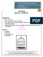 Animal Cage Model No.: "SCI-102/01": An Iso 9001, 14001, Ce, Unicef, Unido, D&B (Usa) Certified Organization