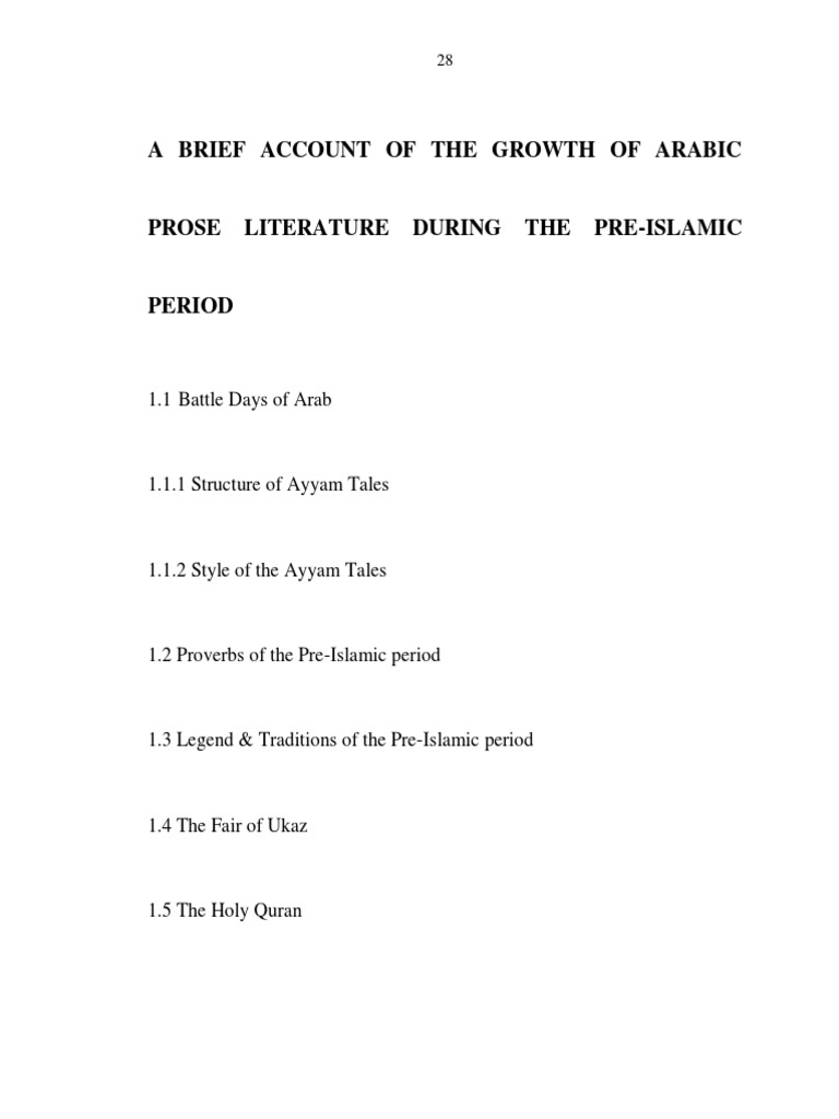 Growth of Arabic Prose Pre-Islam | PDF | Medina | Muhammad