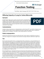Pulmonary Function Testing - Spirometry, Lung Volume Determination, Diffusing Capacity of Lung For Carbon Monoxide