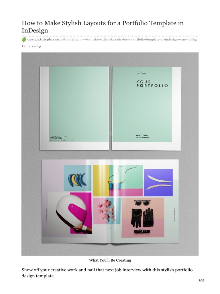 How To Make Stylish Layouts For A Portfolio Template in InDesign | PDF ...