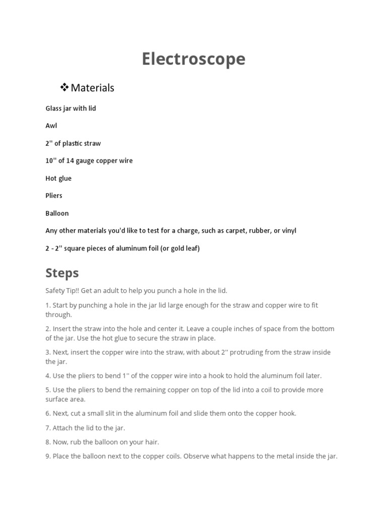 Electroscope | PDF