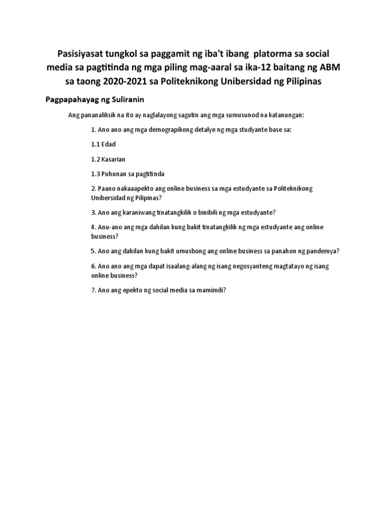 Pagsisiyasat Tungkol Sa Mga Online Business | PDF