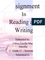 Assignment: Reading and Writing