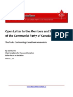 Open Letter to the Members and Supporters of the Communist Party of Canada