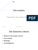 Site Analysis: Prepared By: Arch. Dania Abdel-Aziz