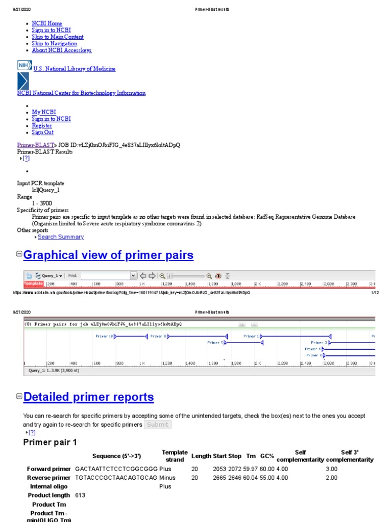 PrimerBLAST Result PDF Primer (Molecular Biology) Exon