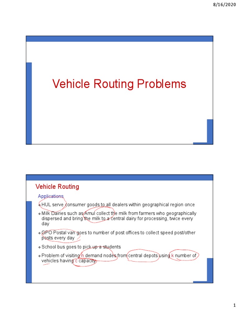 Vehicle Routing Problem Solutions | PDF | Distance | Matrix (Mathematics)