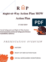 Right-of-Way Action Plan Summary