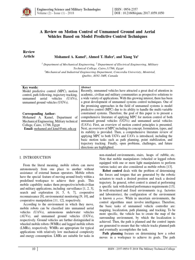A Review On Motion Control of Unmanned Ground and Aerial | PDF ...
