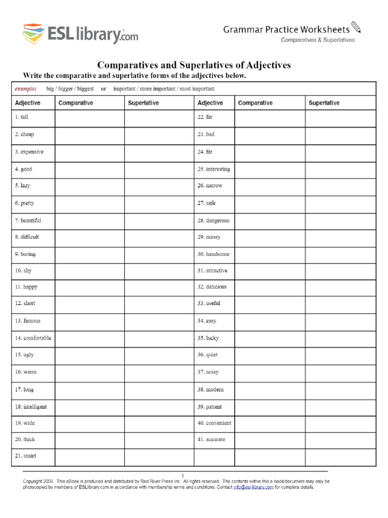 Comparatives and Superlatives of Adjectives - Preview - Comparatives-And- superlatives-Of-Adjectives PDF - PDF4PRO | PDF