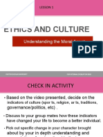Understanding Culture and Ethics