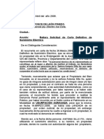 Carta A Electro Sur Este - Godofredo Contreras Mendoza