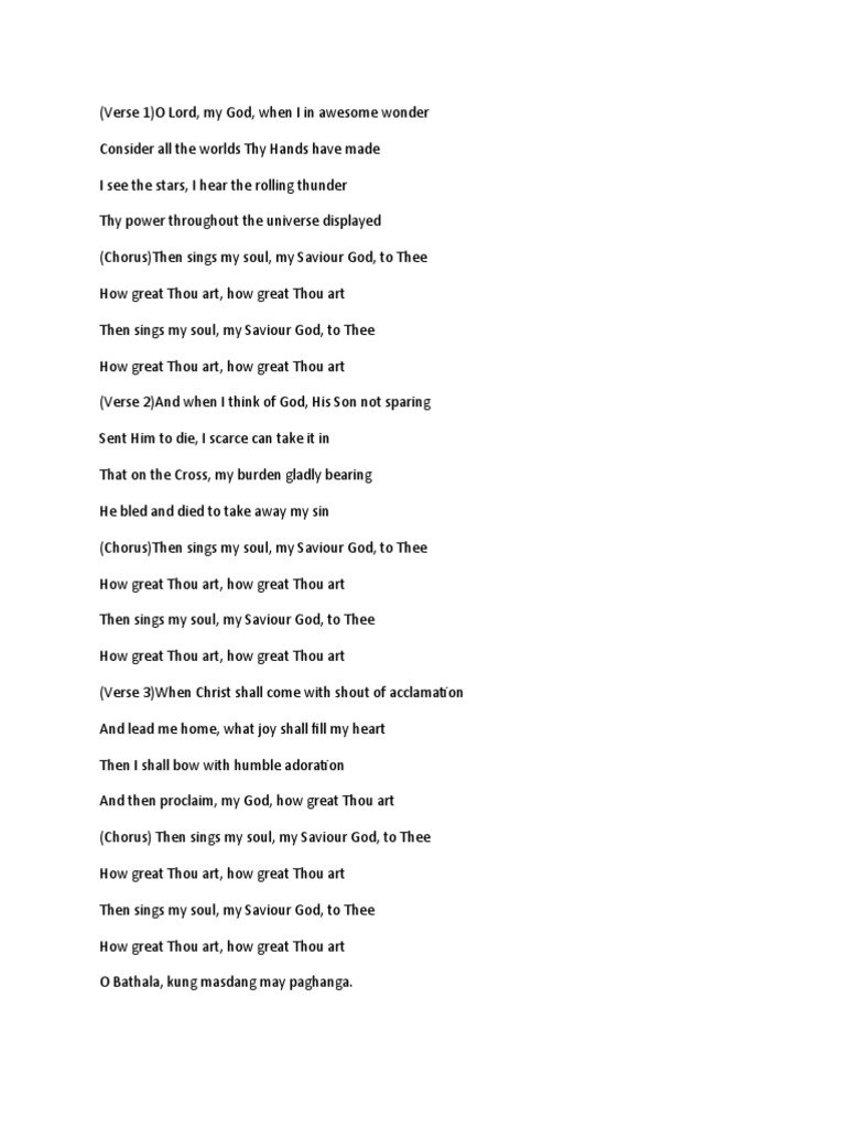 How great thou art pdf