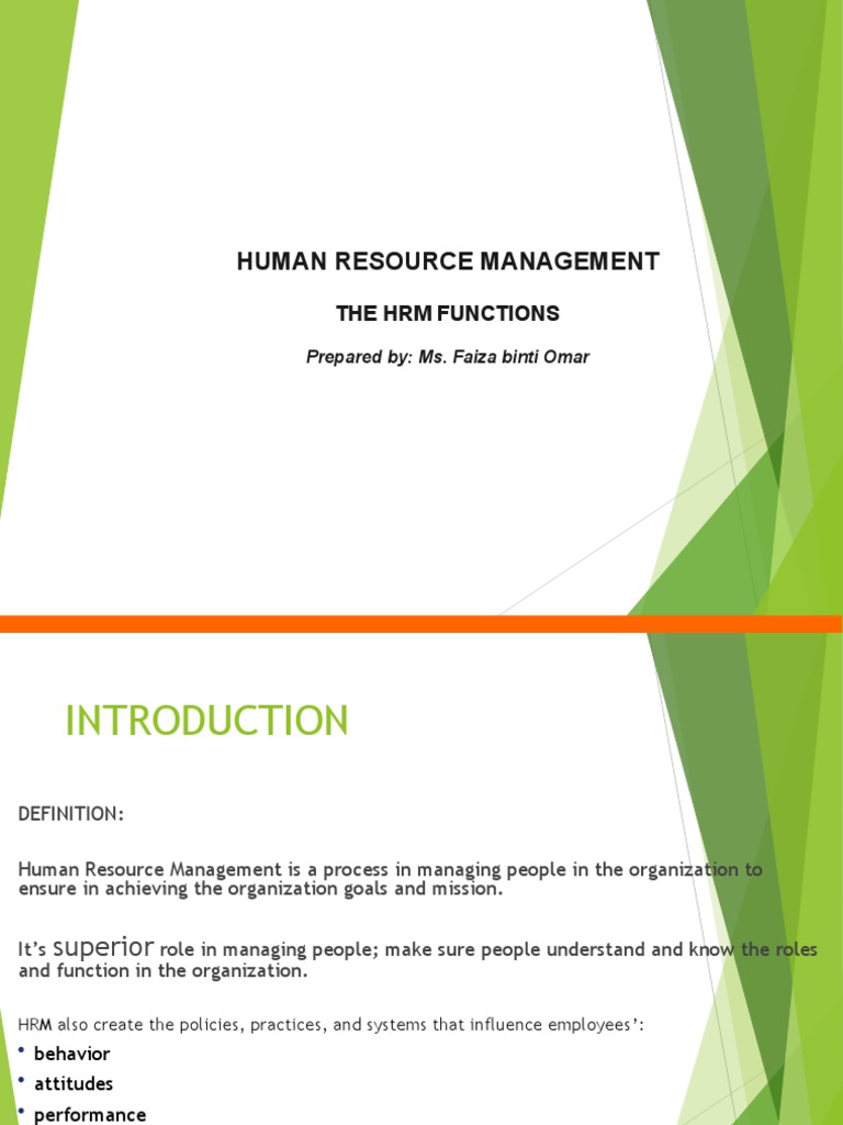 Human Resource Management: The HRM Functions | PDF | Human Resource ...