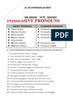 Subject Pronouns Possessive Pronouns