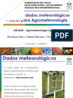 Organização Dados Met Agrometeorologia Aplicada