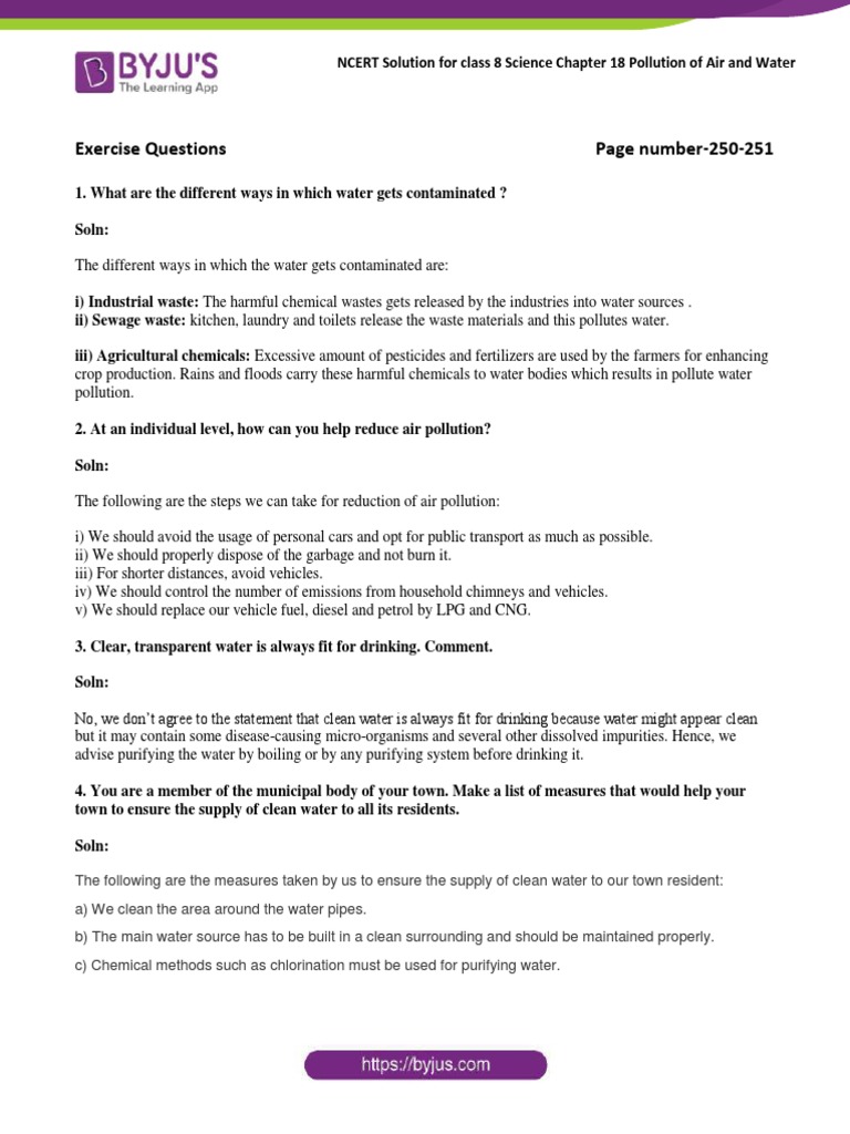 NCERT Solutions For Class 8 Science Chapter 18 | PDF | Atmosphere Of ...