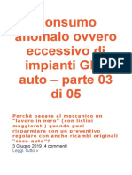 03 Consumo anomalo ovvero eccessivo di impianti GPL auto