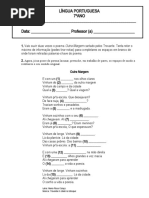 7.º Ano - Texto Poético - Outra Margem - ouvir canção Trovante