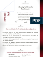 Food Industry Cleaning Validation Training