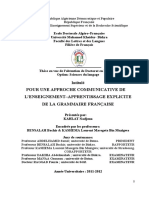 Apprentissage Explicite de La Grammaire Française PDF
