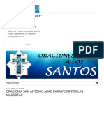 Oraciones A Los Santos - Oracion A San Antonio Abad para Pedir Por Las Mascotas PDF