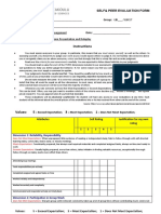 Peer Evaluation Form - Cultural Dimensions and Roleplay