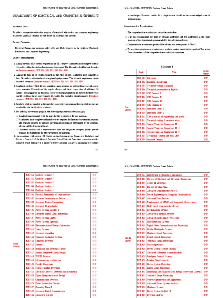 Electrical and Computer Engineering PDF Electrical Engineering