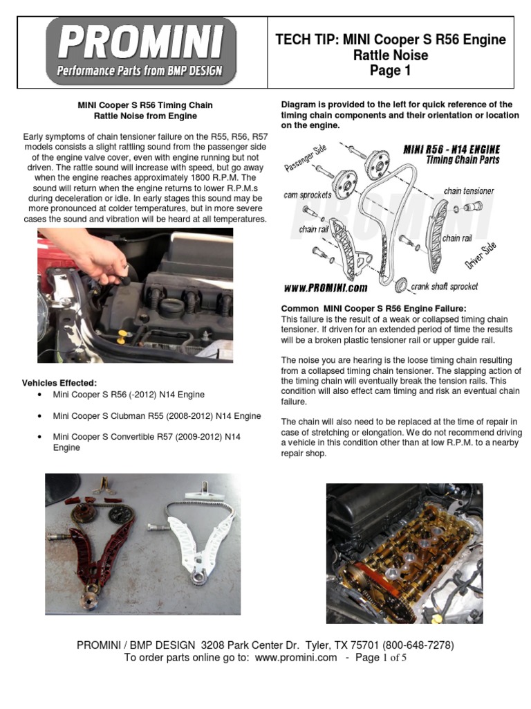 Mini Cooper S R56 Timing Chain Guide | PDF | Propulsion ...