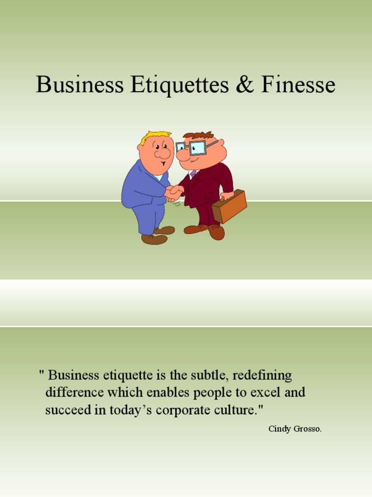 Essential Business Etiquette Guide | PDF | Etiquette