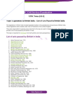 Legislations in British India List of Acts Passed in British India PDF