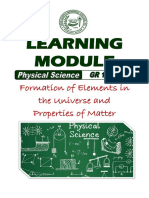 Learning: Formation of Elements in The Universe and Properties of Matter