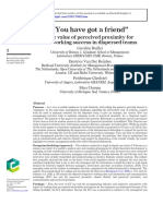 "You Have Got A Friend": The Value of Perceived Proximity For Teleworking Success in Dispersed Teams