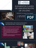 EXPOSICION N°01 ELEMENTOS CLAVES DE UNA EDUCACIÓN DE CALIDAD 