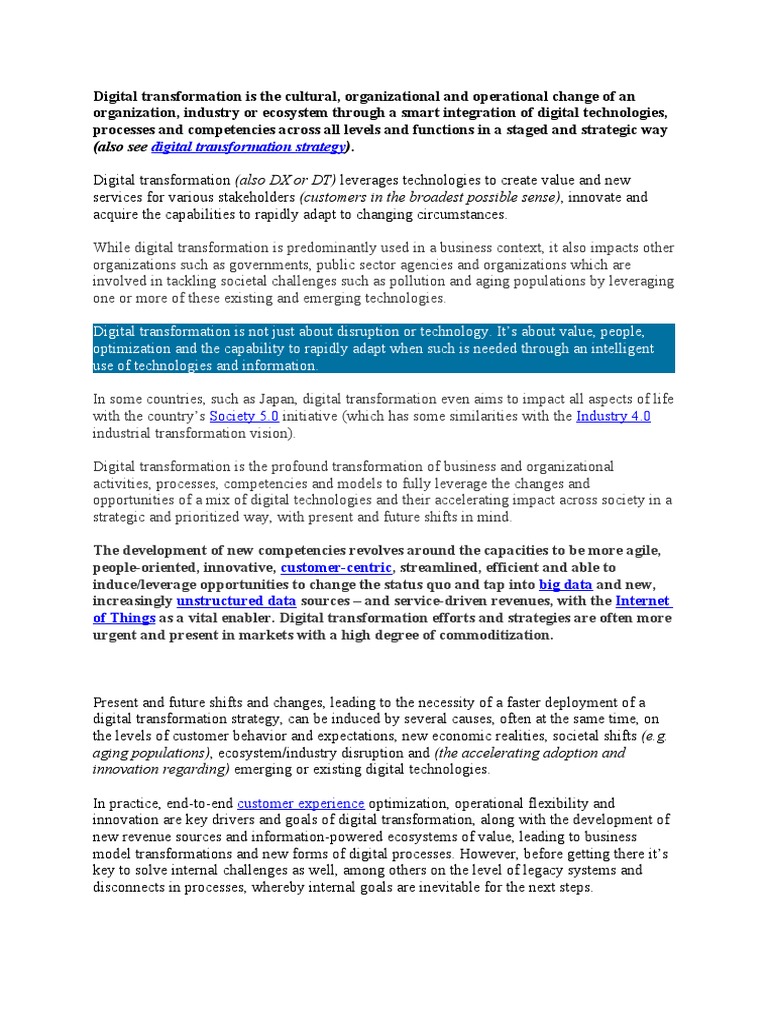 Japan's Digital Transformation Journey | PDF | Disruptive Innovation ...