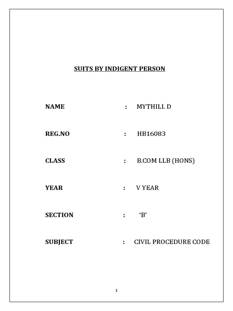 Indigent Suit Procedures Explained | PDF | Lawsuit | Poverty