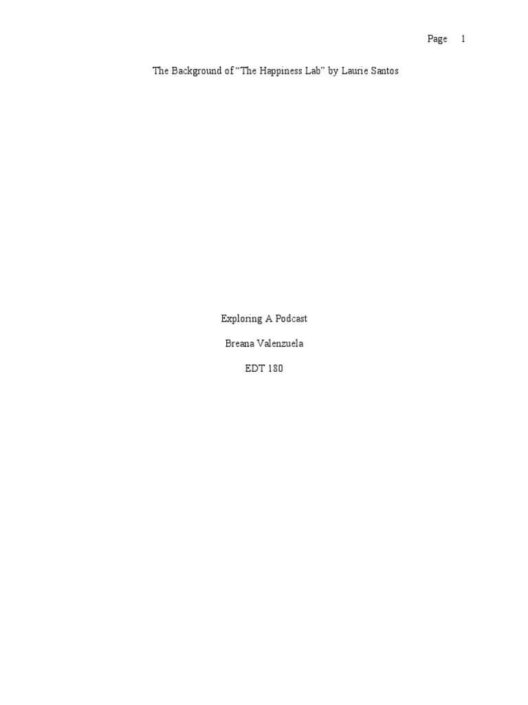 The Background of "The Happiness Lab" by Laurie Santos PDF Podcast