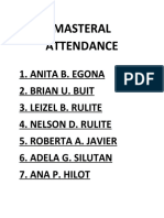 Masteral Attendance (Maam Boja)