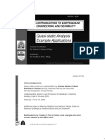 Quasi-Static Analysis Example Applications: C4-I Introduction To Earthquake Engineering and Seismicity