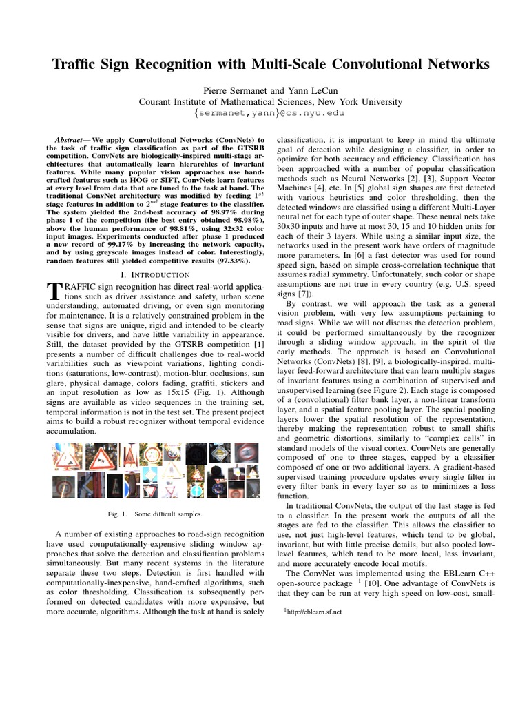Traffic Sign Recognition with ConvNets | PDF | Artificial Neural ...