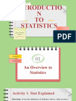 Introductio N TO Statistics: Here Starts The Lesson!