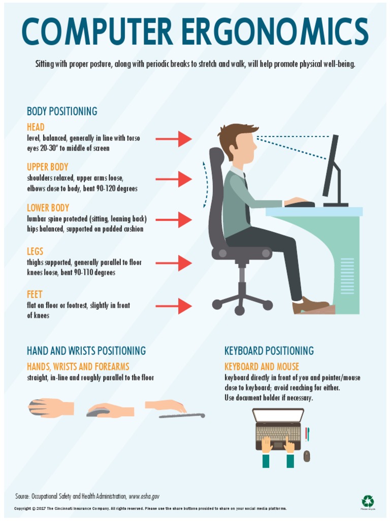 Body Positioning: Computer Ergonomics | PDF | Self-Improvement
