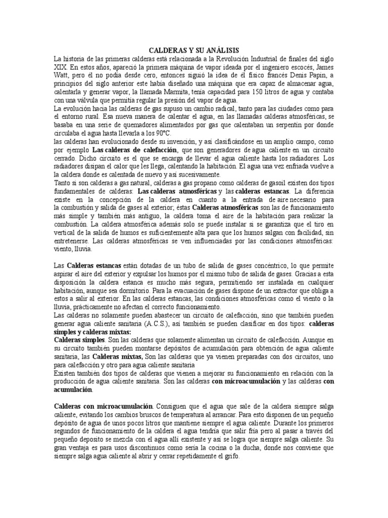 La Historia de Las Calderas | PDF | Caldera | Combustión